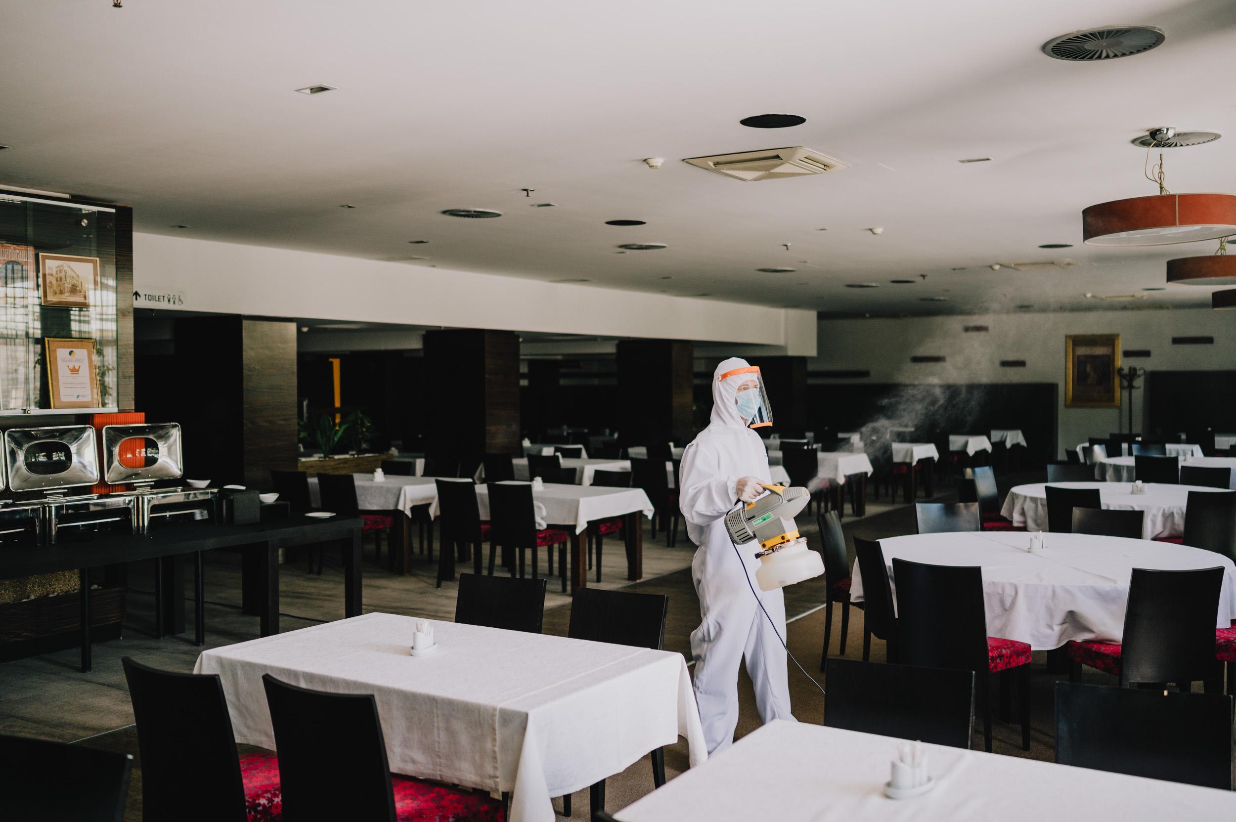 Hotel Europe Sarajevo Ngoại thất bức ảnh Disinfection of a restaurant in Jakarta, Indonesia